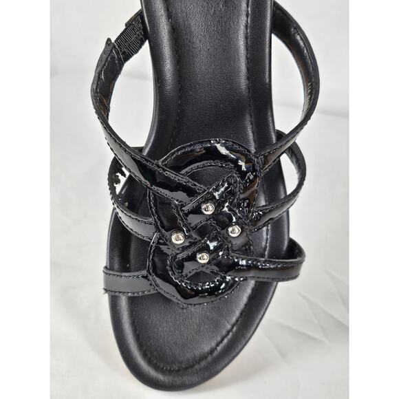 COLE HAAN WOMEN'S BLACK LEATHER THONG STRAPPY PLATFORM SANDALS SIZE 7B - Picture 10 of 11